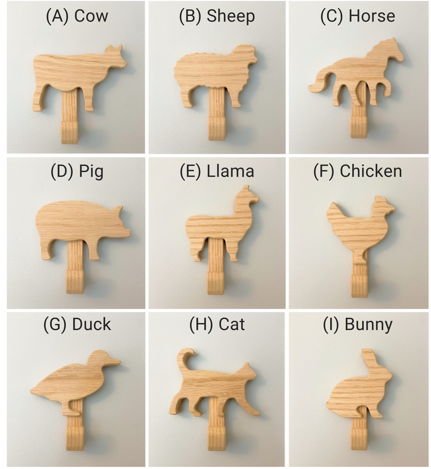 Farm Animal Wall Hooks