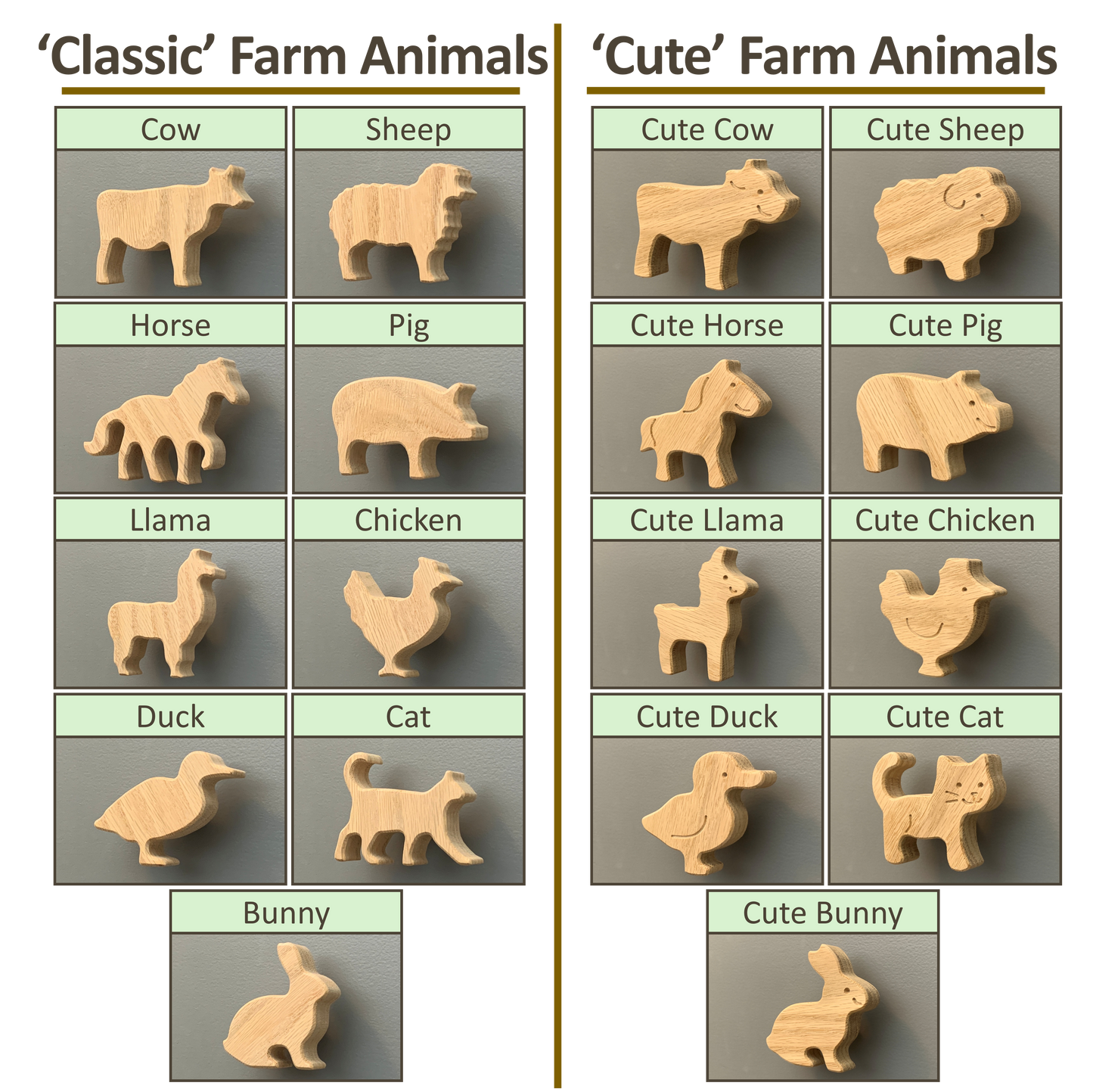 Farm Animal Dresser Knobs