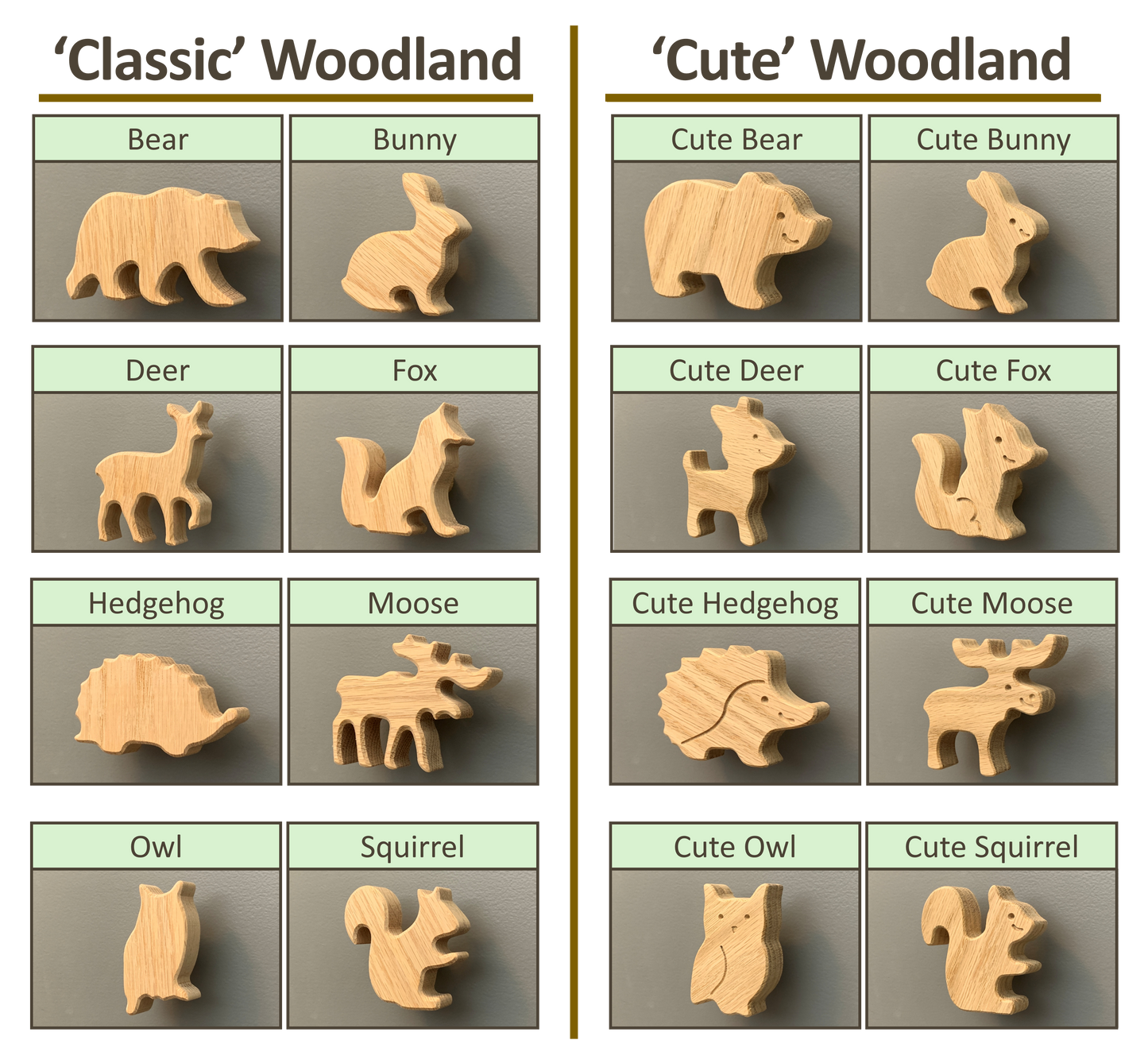 Woodland Animal Dresser Knobs